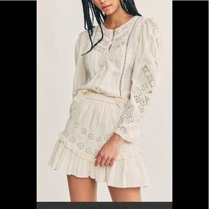 NWT LoveShackFancy Cove Skirt Ivory Size Large